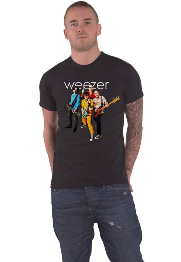 Weezer T Shirt Band Photo Official Mens Black Black M