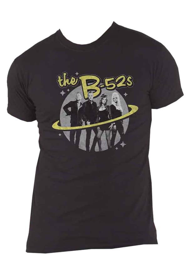 B 52's T Shirt Saturn Photo Band Logo Official Mens Black