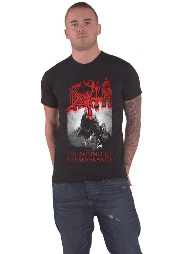 Death T Shirt The Sound Of Perseverance Band Logo Official Mens Black