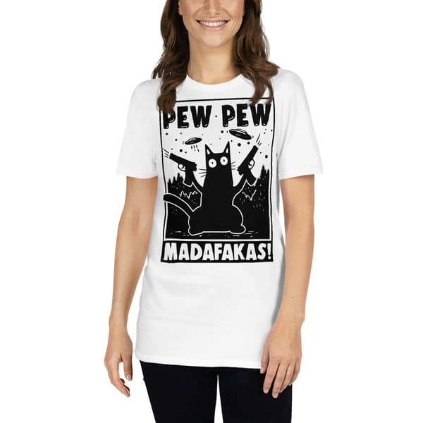 Pew Pew Cartoon T-shirt Vit