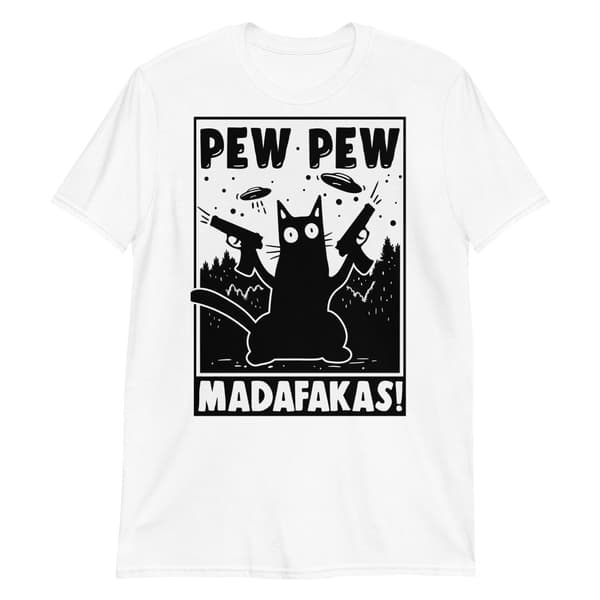 Pew Pew Cartoon T-shirt Vit