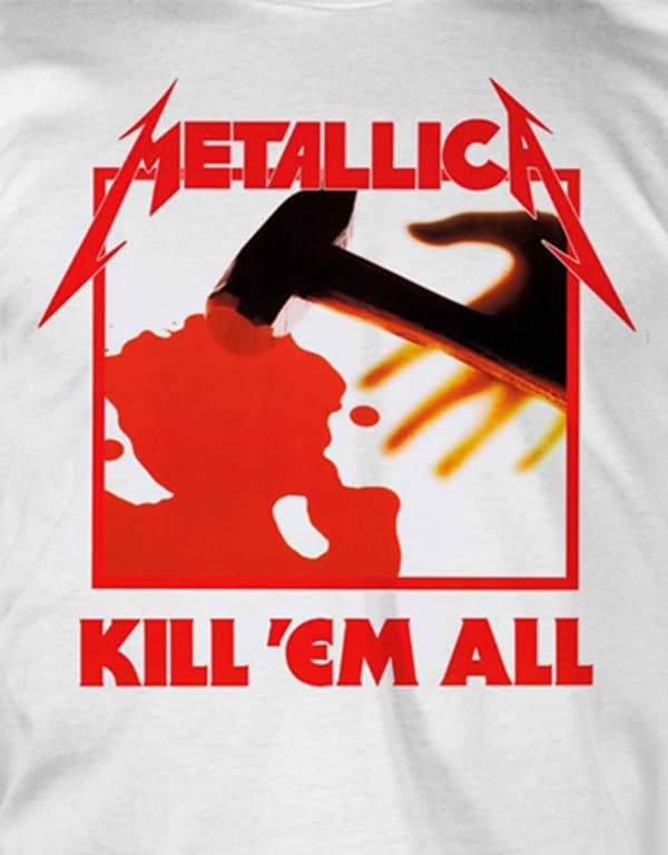Metallica T Shirt Kill Em All Band Logo Official Mens White S