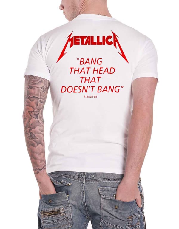 Metallica T Shirt Kill Em All Band Logo Official Mens White S