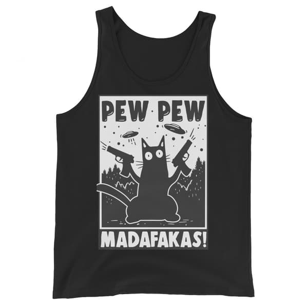 Pew Pew Cartoon Linne Svart