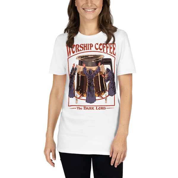 Worship Coffee T-shirt Vit