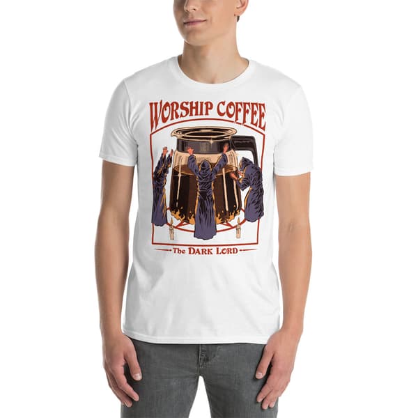 Worship Coffee T-shirt Vit