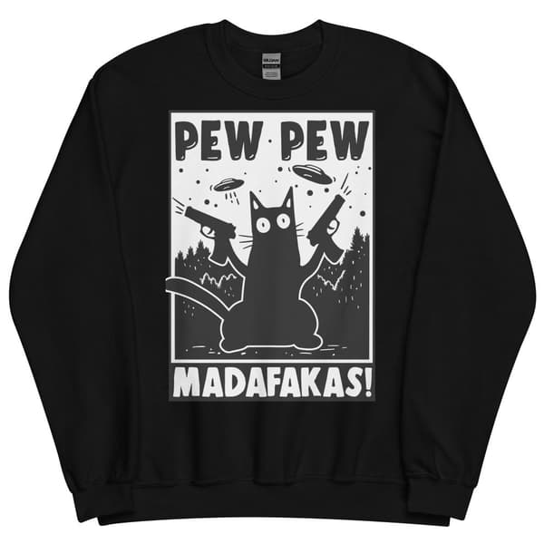 Pew Pew Cartoon Sweatshirt Svart