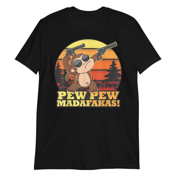 Pew Pew Monkey T-shirt Svart 3XL
