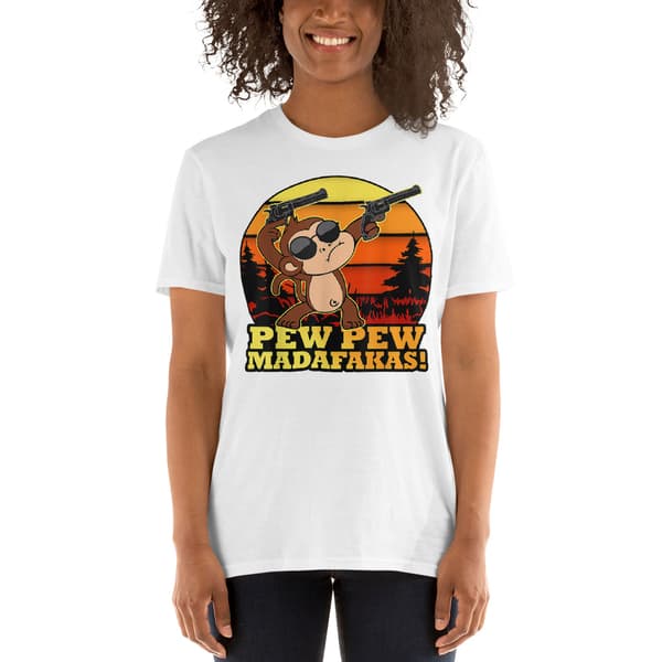 Pew Pew Monkey T-shirt Vit