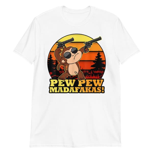 Pew Pew Monkey T-shirt Vit