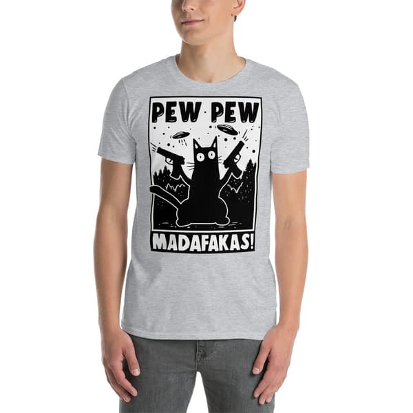 Pew Pew Cartoon T-shirt Ljusgrå