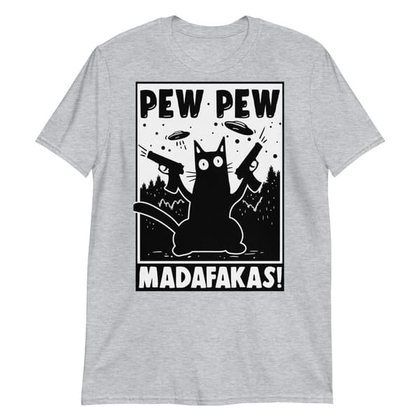 Pew Pew Cartoon T-shirt Ljusgrå L