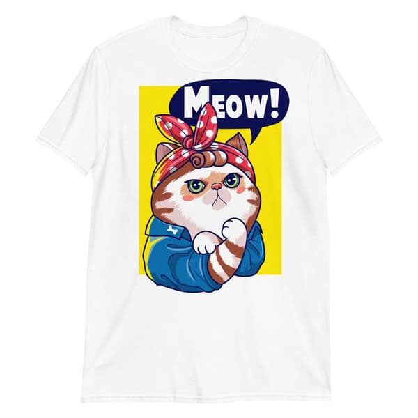 Meow T-shirt Vit