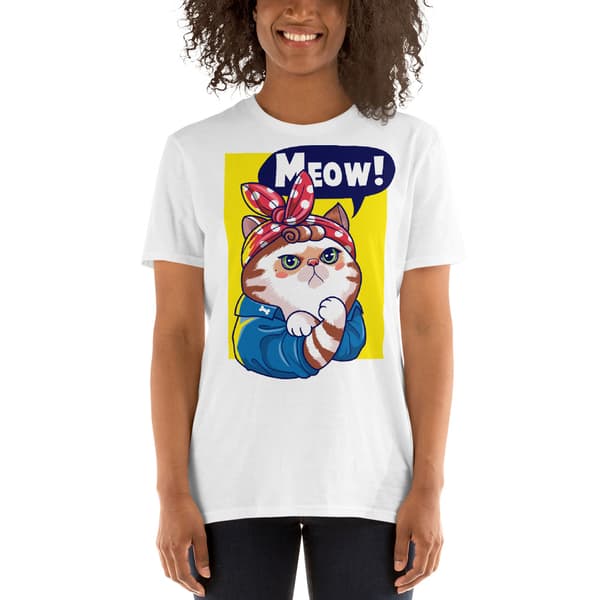 Meow T-shirt Vit