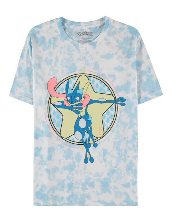 Pokemon T Shirt Greninja Circle Print Logo Official Mens Dip Dye White White L