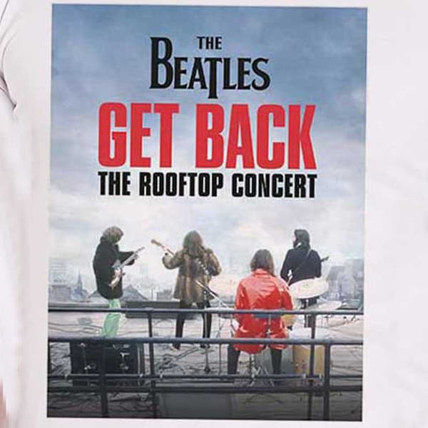 The Beatles T Shirt Get Back Rooftop Concert Official Mens White