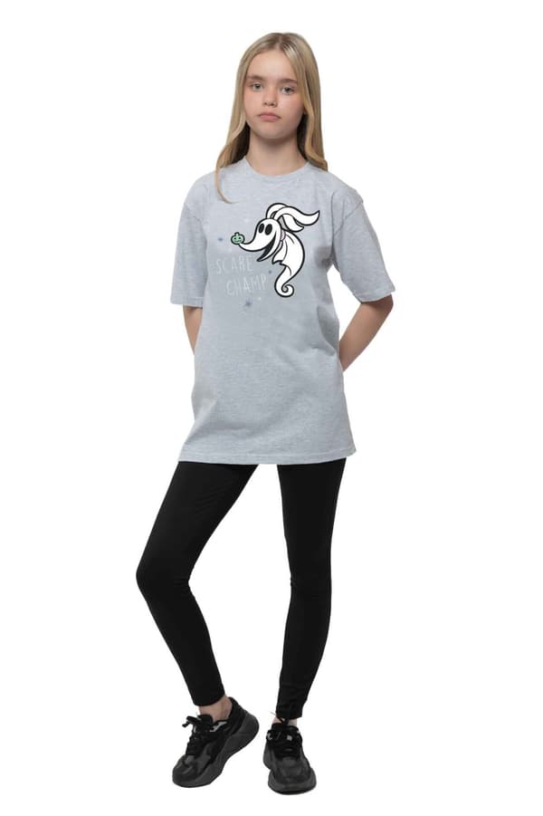 Nightmare Before Christmas Kids T Shirt Scare Champ Official Disney Grey