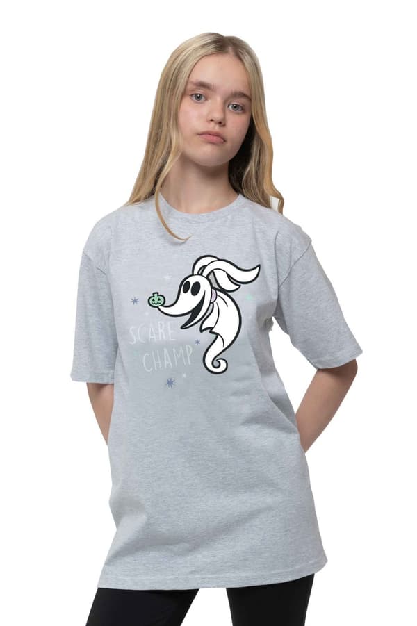 Nightmare Before Christmas Kids T Shirt Scare Champ Official Disney Grey