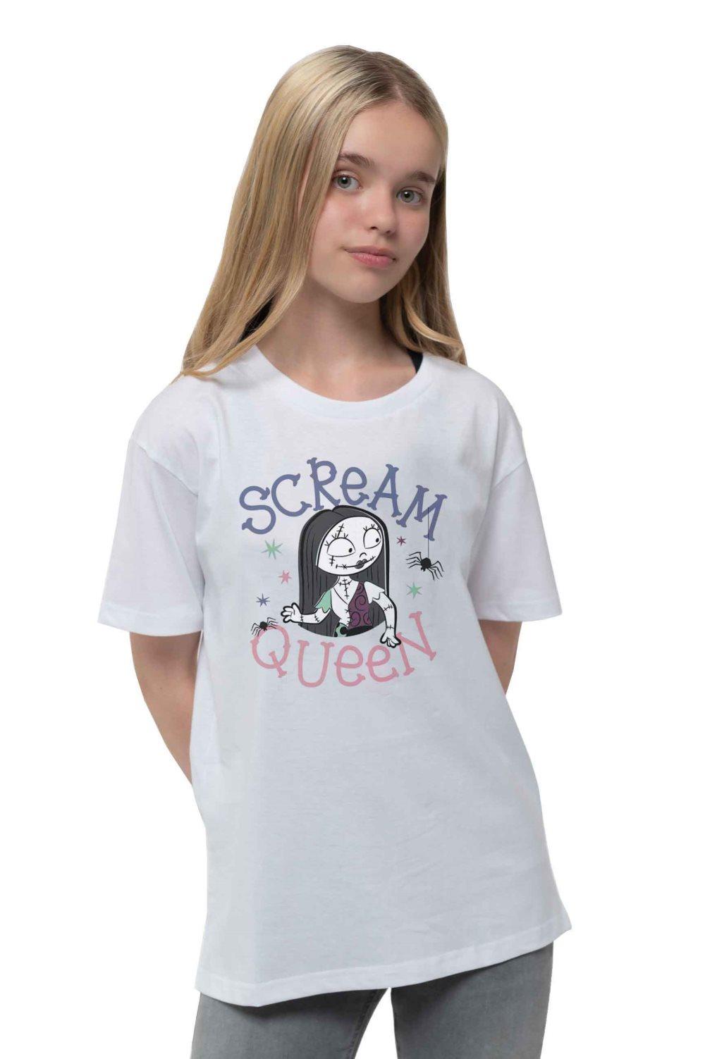 Nightmare Before Christmas Kids T Shirt The Scream Queen Official Girl White