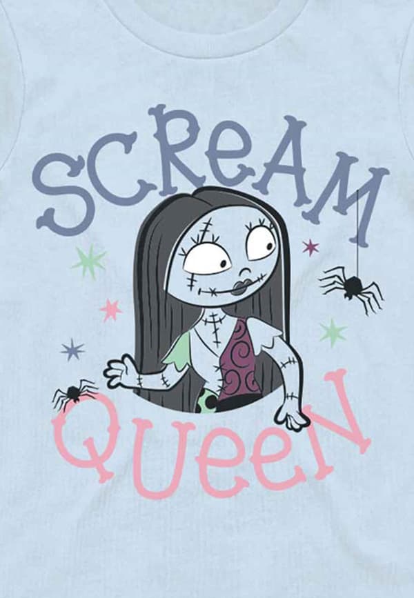 Nightmare Before Christmas Kids T Shirt The Scream Queen Official Girl Blue