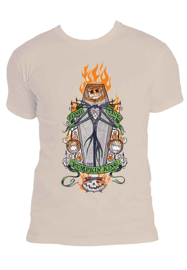 Nightmare Before Christmas T Shirt Orange Flames Pumpkin King Official Mens