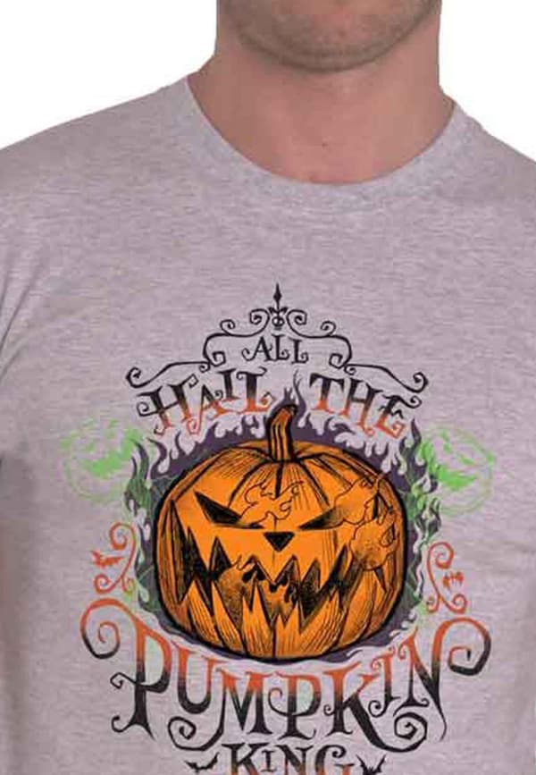 Nightmare Before Christmas T Shirt All Hail Official Mens Grey
