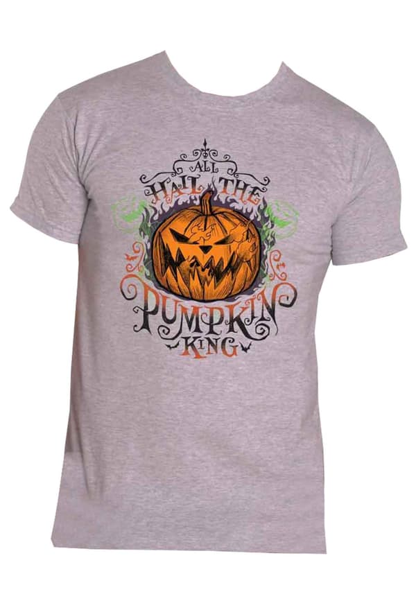 Nightmare Before Christmas T Shirt All Hail Official Mens Grey