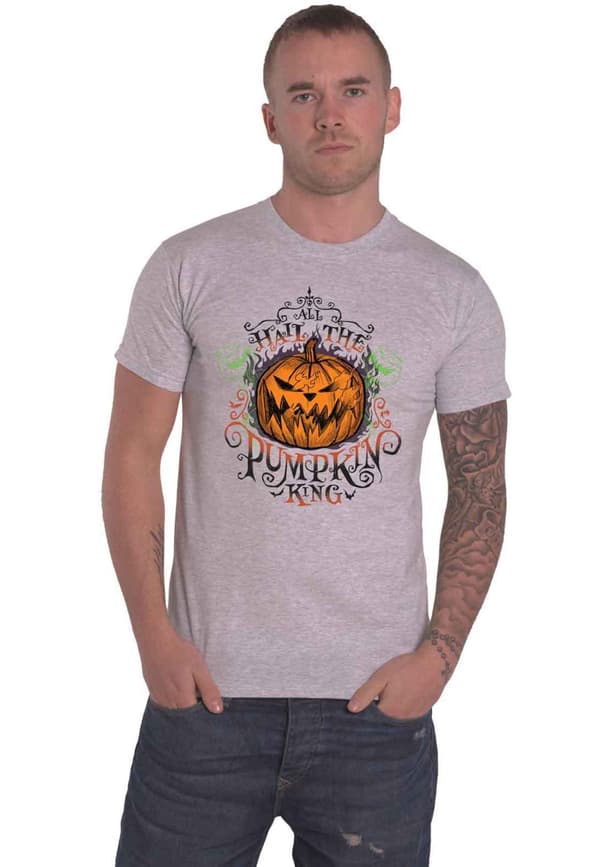 Nightmare Before Christmas T Shirt All Hail Official Mens Grey