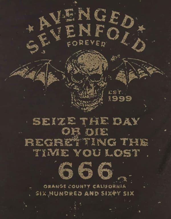Avenged Sevenfold T Shirt Seize The Day Official Mens Black Long Sleeve