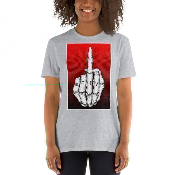 Middle Finger T-shirt Grå