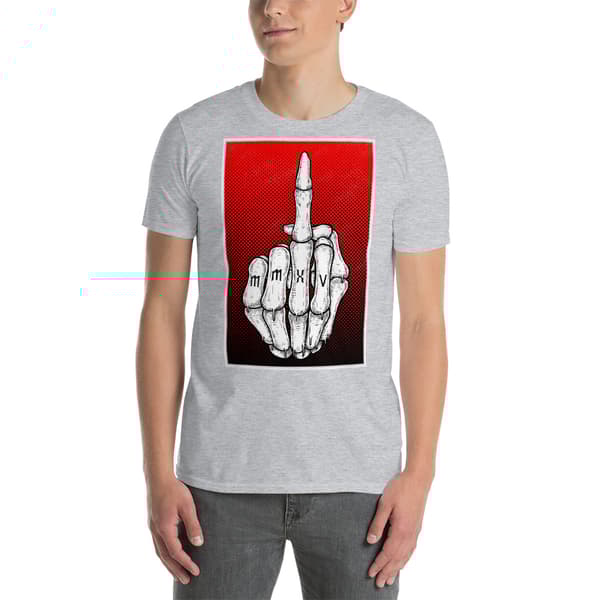 Middle Finger T-shirt Grå
