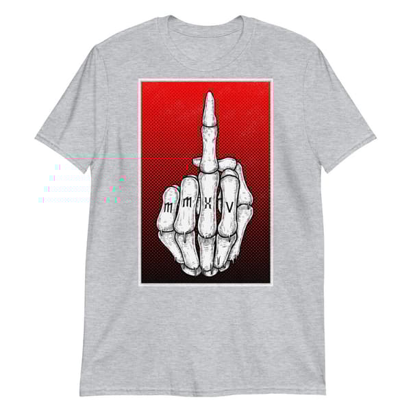 Middle Finger T-shirt Grå