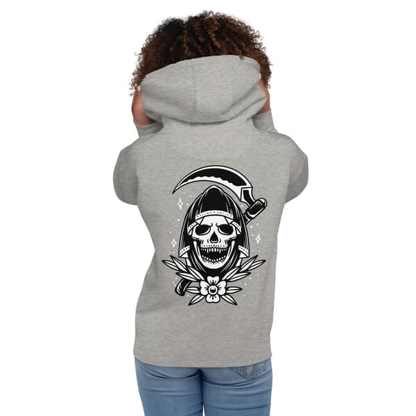 Old School Grim Premium Hoodie Grå