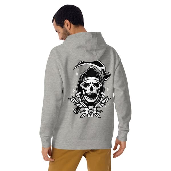 Old School Grim Premium Hoodie Grå
