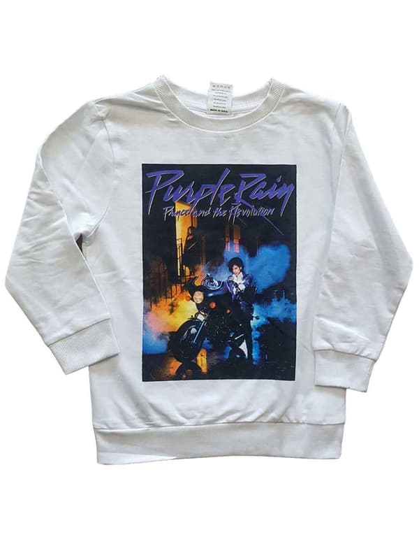 Prince Kids Sweatshirt Purple Rain Logo Official White