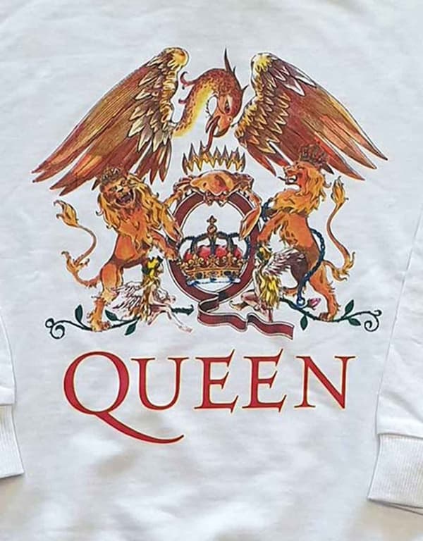 Queen Kids Sweatshirt Classic Crest Band Logo Official White
