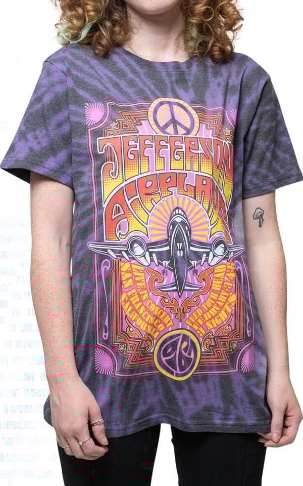 Jefferson Airplane T Shirt Live in San Francisco Official Unisex Tie Dye Purple