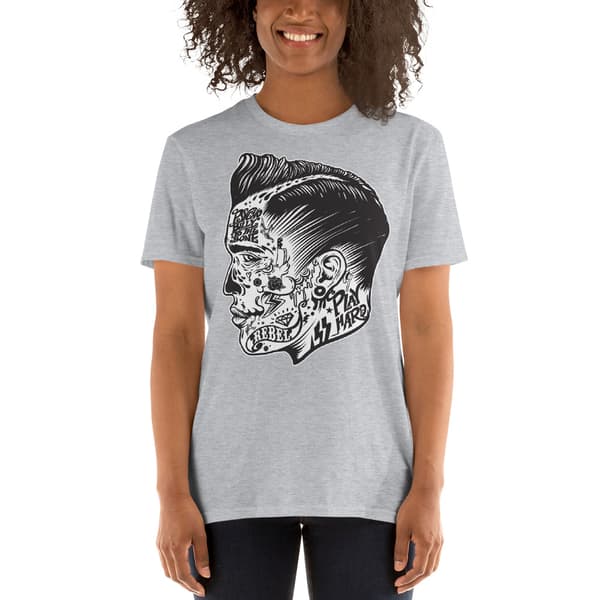 Psychobilly Face T-shirt Grå