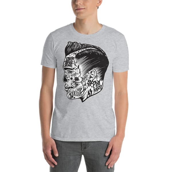 Psychobilly Face T-shirt Grå