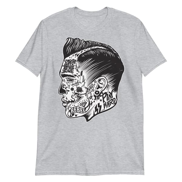 Psychobilly Face T-shirt Grå