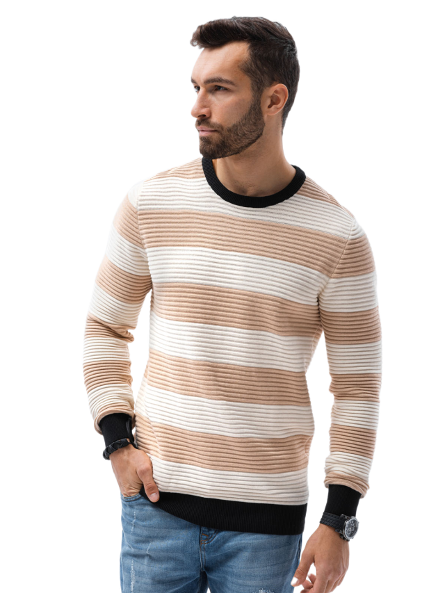 Ombre Miesten raidallinen pusero 100% puuvillaa useita värejä S-XXL