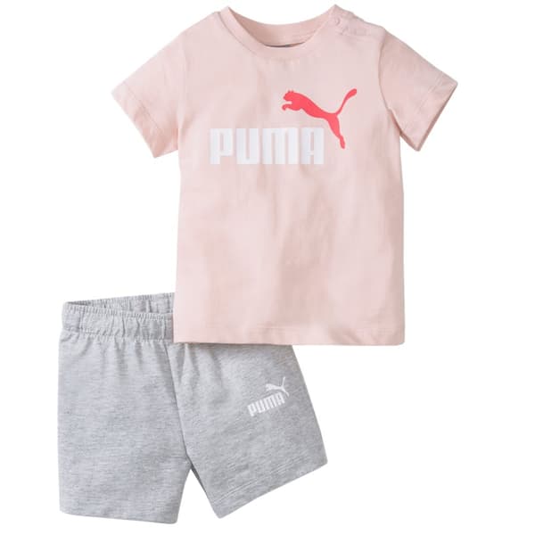Puma Minicats Tee Short Set 845839-36, för Tjej, T-shirt, Rosa