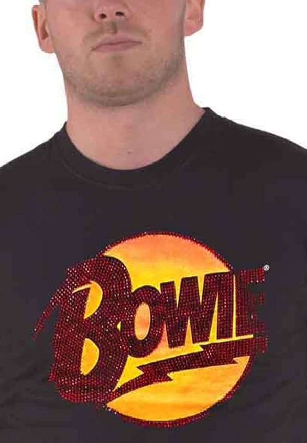 David Bowie T Shirt Diamond Dogs Diamante Logo Official Unisex Black