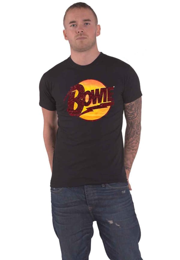 David Bowie T Shirt Diamond Dogs Diamante Logo Official Unisex Black