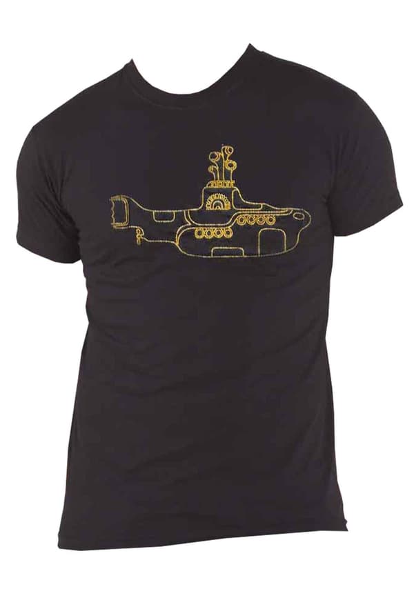 The Beatles T Shirt Diamante Yellow Submarine Logo Official Unisex Black