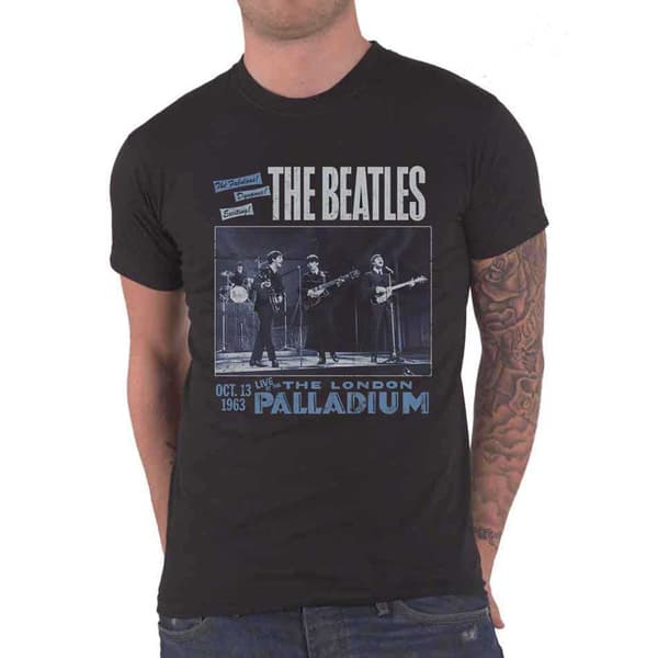 The Beatles Live At The Palladium 1963 Official Mens Black T Shirt