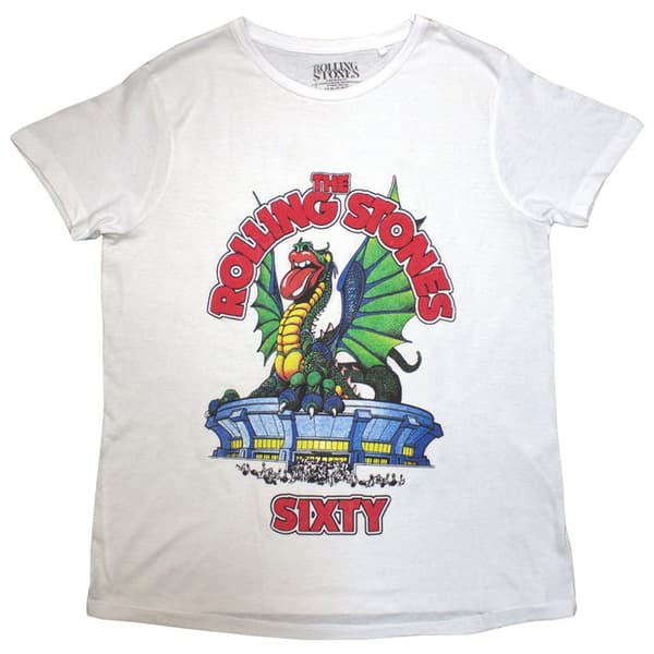 The Rolling Stones T Shirt Sixty Stadium Dragon Official Womens Skinny Fit