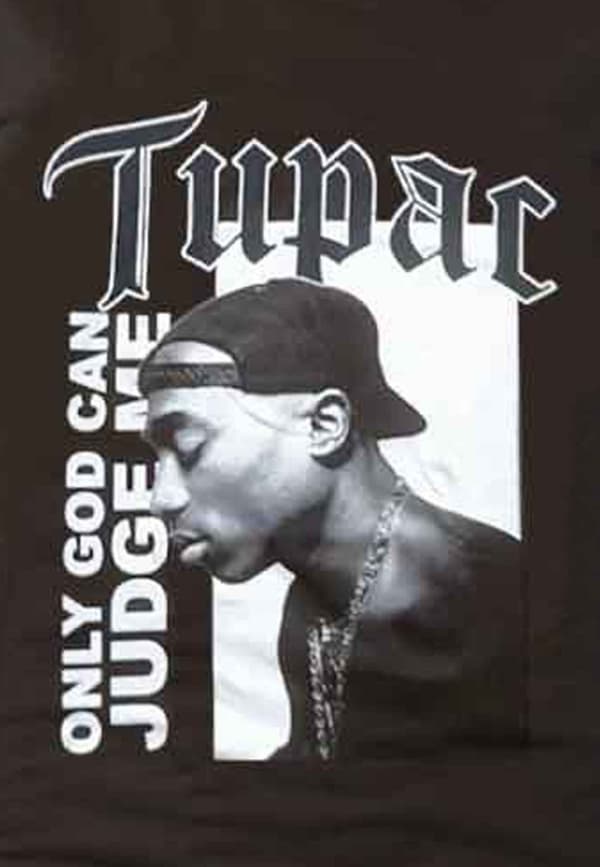 Tupac T Shirt 2PAC Only God can Judge Me Official Womens Boyfriend Fit Black