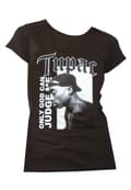 Miniatyrbild 4 av 4: Tupac T Shirt 2PAC Only God can Judge Me Official Womens Boyfriend Fit Black