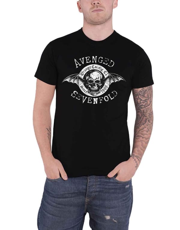 Avenged Sevenfold T Shirt Origins Death Bat band logo Official mens black